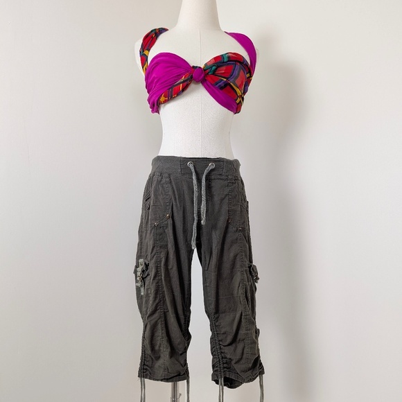 INC Cargo Capris Drawstrings Long Shorts Bermuda Mid Rise - Picture 8 of 11